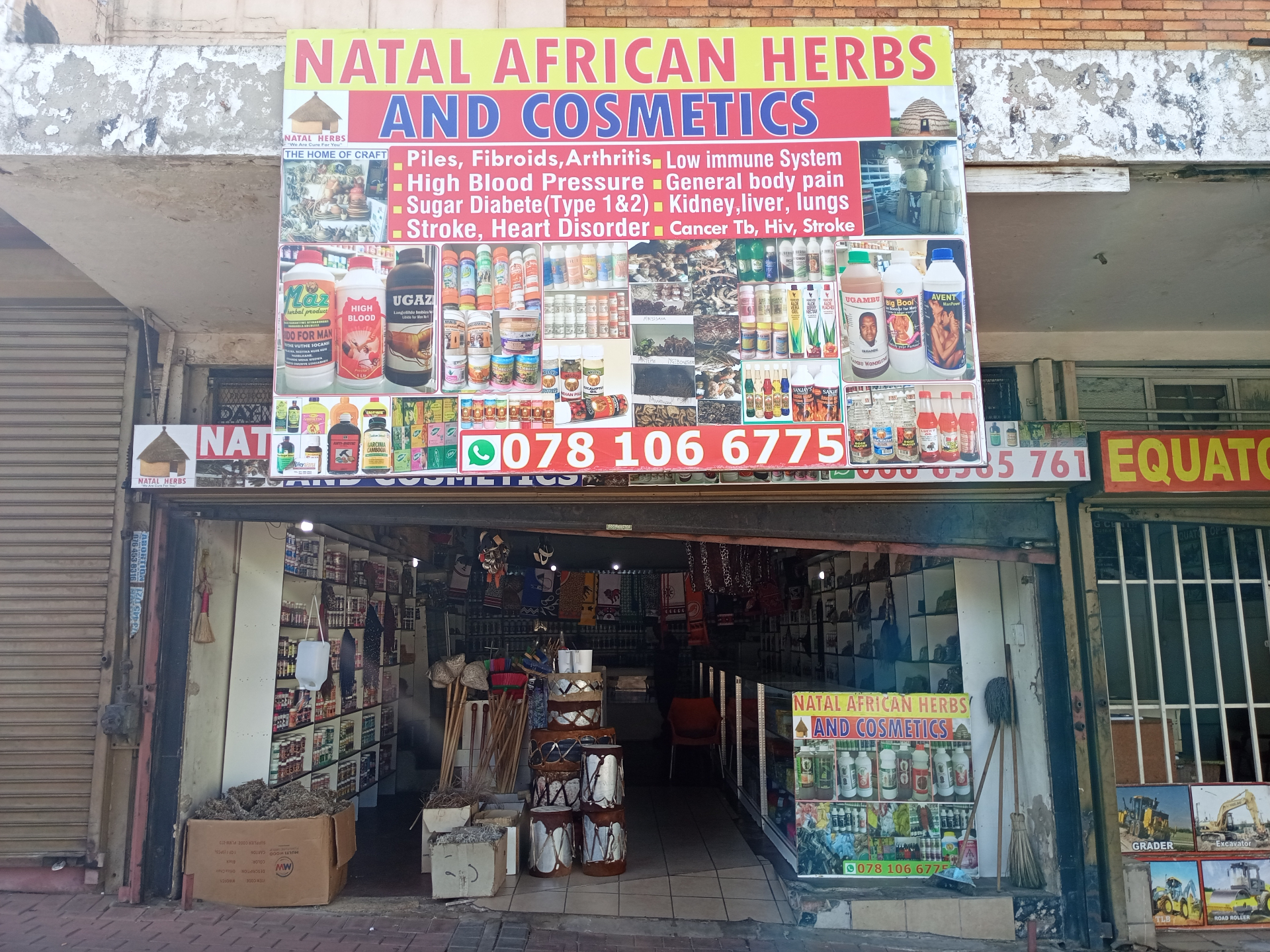 Natal African Herbs and Cosmetics shop front in Georgetown, Germiston