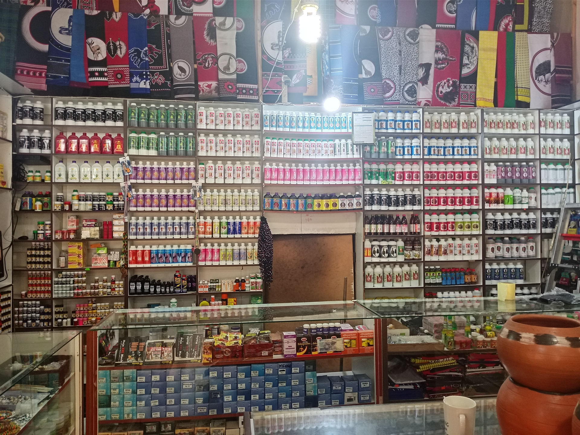 Full shop interior with products